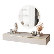 Toaletný stolík AURORA so zrkadlom závesný kašmír