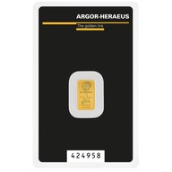 1g złota Sztabka Argor-Heraeus SA próba 999,9 LBMA producent Szwajcaria