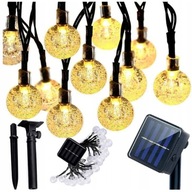 HOSSZÚ NAPELEMES FÉNYFÜZÉR KERTI LÁMPÁK 4,5M LÓGÓ NAPELEMES LABDÁK