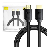 BASEUS MOCNY KABEL PRZEWÓD HDMI 2.1 8K 60HZ UHD 4K 120 HZ 3D HDR 48 GBPS 1M