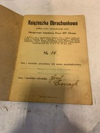 ŁÓDŹ KSIĄŻECZKA OBRACHUNKOWA PRZĘDZALNIA WEŁNY MARKUS KOHN 1936 R