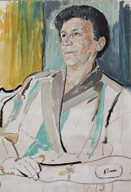 Alfons Strybol (1927-2005) Portret Starszej Pani