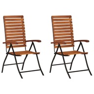 Krzesła ogrodowe drewniane akacjowe, z regulowanym oparciem, 59x73-98x97-11