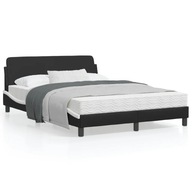vidaXL Rám postele s čelom, čierno-biely, 120x200 cm, ekokoža, 373163
