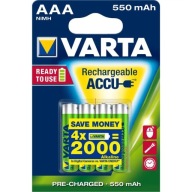 Nikkel-metál-hidrid (NiMH) akkumulátor Varta AAA (R3) 550 mAh 4 db