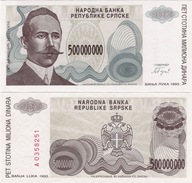 Bośnia i Hercegowina 1993 500000000 Dinar P158 UNC