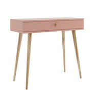 Toaletný stolík Konzola Písací stôl zásuvky vysoké nohy štýlový držiak IKON 90 ružový
