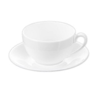 Šálka veľká na čaj a kávu 400 ml s podšálkou Wilmax porcelánová