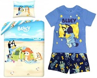 Bavlnené obliečky Bingo a Bluey psíky na pláži Blue veľ.140x200 + pyžamo 92