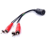 adapter DIN545 gniazdo - 4 wtyki RCA chinch IN/OUT