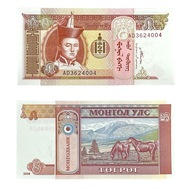 Mongolia - 5 Tugrik - 2008 - banknot UNC w foliowej kieszeni ochronnej