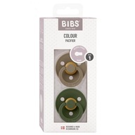 BIBS COLOUR 2-PACK DARK OAK & HUNTER GREEN S Smoczek Uspokajający kauczuk