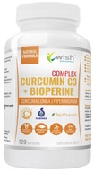 Wish Curcumin C3 Complex Bioperine 120kap. Turmeric Trávenie Voľné radikály