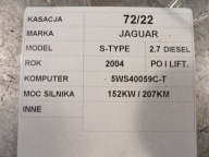 COMPUTER JAGUAR S-TYPE 4R8Q-12A650-EC 5WS40059C-T