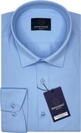 Elegantná vizitka hladká modrá PREMIUM pánska košeľa SLIM-FIT