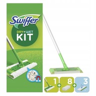 Swiffer zestaw startowy mop 8 suchych ściereczek do kurzu 3 mokre do podłóg