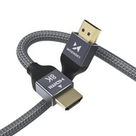 WOZINSKY KÁBEL HDMI 2.1 8K 60HZ/4K 120HZ/2K 144 HZ 3M STRIEBORNÝ