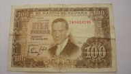 Banknot 100 pesetas Hiszpania 1953 stan 3