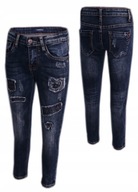 Spodnie jeansowe chłopięce jeansy 134-140