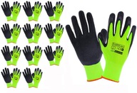 12 párov Latexové pracovné rukavice X- LATOS NEON 9