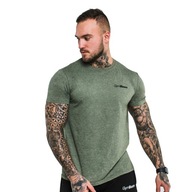 KOSZULKA SPORTOWA MĘSKA FITNESS T-SHIRT WYSOKA JAKOŚĆ ZIELONA - GymBeam L