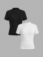 SHEIN T-SHIRT DOPASOWANY PRĄŻKI 2PACK 166-170 ŁŁA