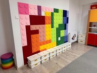 Filc építőkockák falra, panelek falra, LEGO panelek sárgabarack