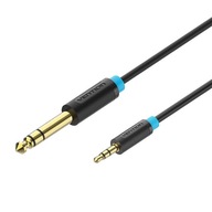 VENTION KABEL PRZEWÓD ADAPTER AUDIO MINIJACK 3,5MM JACK 6,35MM AUX TRS 1M