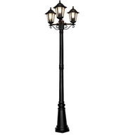 KLASICKÁ Záhradná lampášová čierna IP44 195cm