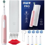 ELEKTRICKÁ KEFKA ORAL-B PRO 1 + PUZDRO + KONCOVKY + PRÍSADY ODŠŤAVOVAČ