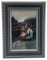 Rámček na jednu fotografiu 10x15 frézovaný drevený sivý