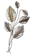 Nástenná dekorácia kovová zlatá strieborná listová