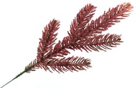 Vetvička smrek zasnežený trblietavý vianočný stromček PE silikón RED