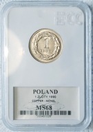 1 złoty 1990 - GCN MS68