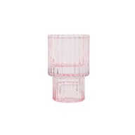 Skandynawski różowy szklany świecznik europejski ś