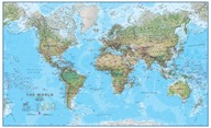 ŚWIAT 198x123 cm mapa geograficzna laminowana 2022