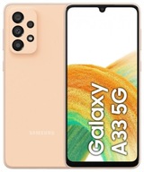 Samsung Galaxy A33 5G SM-A336B DS 6/128GB Peach + ładowarka + szkło