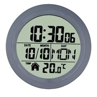 14,6 cm digitálne nástenné hodiny do kúpeľne s prísavkou IP4 sivý PP rám