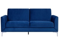 Sofa kanapa trzyosobowa welur niebieska