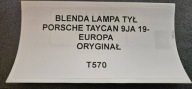 cap light rear PORSCHE TAYCAN 9JA 19- original EUROPA