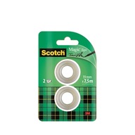 3M Taśma klejąca Scotch Magic, niewidoczna na papierze, 2 rolki 19mm x7,5m