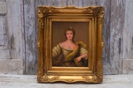 Portrét - Francúzska aristokratka - Olejomaľba - Zlatý rám