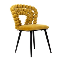 Jedálenská stolička BUBBLE VERSE velúrová olivová 48x65x81 cm HOMLA