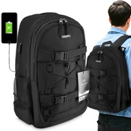 Čierny školský batoh Zagatto USB zásuvka + ZADARMO