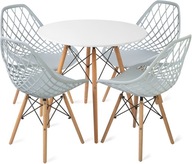 Stół 80cm+ 4 krzesła Skandynawskie