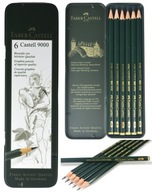 FABER-CASTELL Zestaw ołówków do szkicowania ołówek 9000 Art 6 sztuk HB-8B