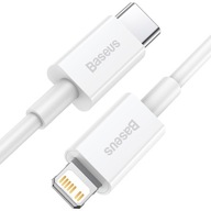 BASEUS SZYBKI KABEL USB-C / LIGHTNING DO IPHONE 20W MOCNY PRZEWÓD BIAŁY 1m