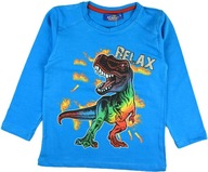 BLUZECZKA BLUZKA DLA CHŁOPAKA T-SHIRT KOSZULKA DINOZAUR TREX 140 H33