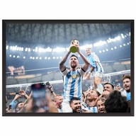 Leo Messi Argentyna Mistrzostwa świata Plakat Obraz w ramce Prezent Utopia