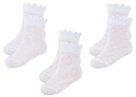 3-PACK Ponožky žakárové bavlnené biele tenké 31-34